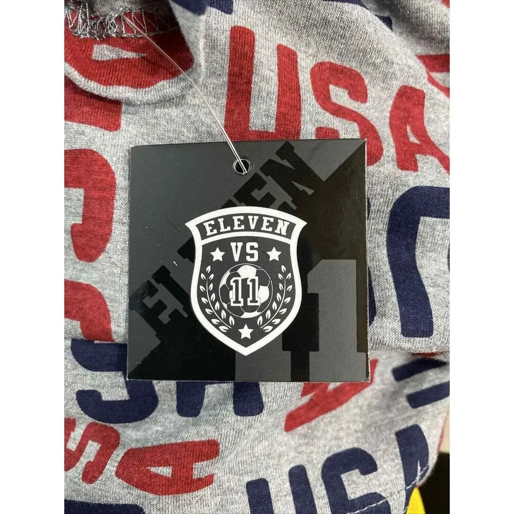 Eleven Boys Youth T-shirt Tee Pullover USA AMERICAN LOGO GRAY‎ T SHIRT Cotton